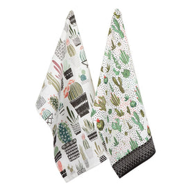 DII Assorted Urban Oasis Print Dish Towels Set of 2