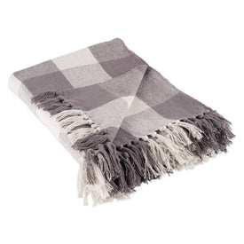DII Gray and White Buffalo Check 60" x 50" Throw