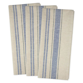 DII Nautical Blue French Stripe Woven Dish Towels Set of 3