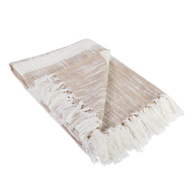DII Taupe Slub Stripe 60" x 50" Throw