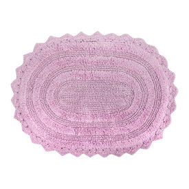 DII Mauve Large Oval Crochet 34" x 21" Bath Mat