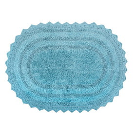 DII Cameo Blue Large Oval Crochet Bath Mat