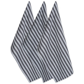 DII Black and White Stripe Dish Towels Set of 3