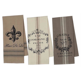 DII Assorted French Grain Sack Dish Towels Set of 3