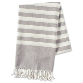 DII Gray 1" Stripe Fouta Towel