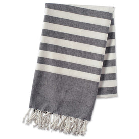 DII Black 1" Stripe Fouta Towel