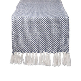 DII French Blue Woven 72" x 15" Table Runner