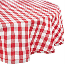 DII Red/White Checkers 70" Round Tablecloth