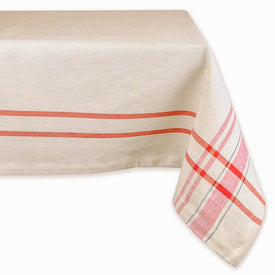 DII Red French Stripe 104" x 60" Tablecloth