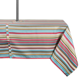 DII Summer Stripe Outdoor 120" x 60" Table Cloth with Zipper