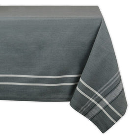 DII Gray French Chambray 70" Round Tablecloth