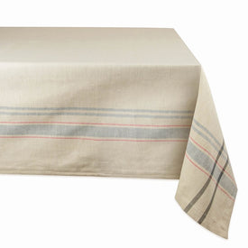 DII Gray French Stripe 120" x 60" Tablecloth