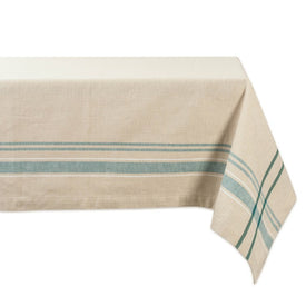 DII Teal French Stripe 84" x 60" Tablecloth