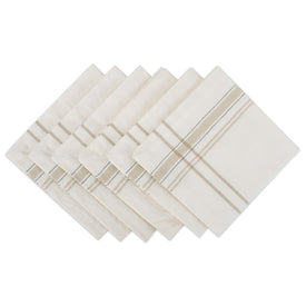 DII White Chambray French Stripe 20" x 20" Napkins Set of 6