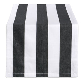 DII Black/White Dobby Stripe 72" x 18" Table Runner
