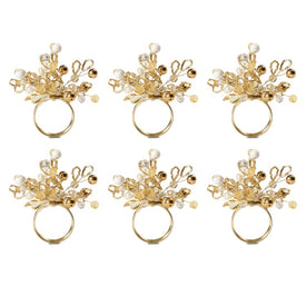 DII Gold Multi Bead Napkin Rings Set of 6