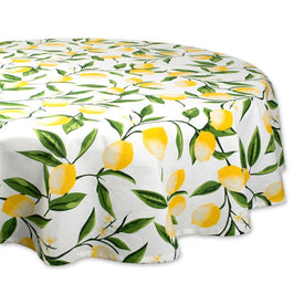 DII Lemon Bliss Print 70" Round Tablecloth