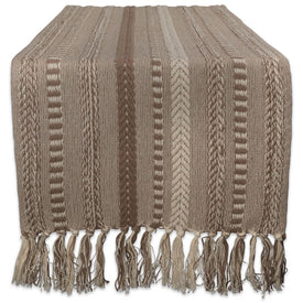 DII Stone Braided Stripe 108" x 15" Table Runner