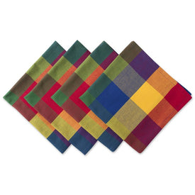 DII Check Indian Summer20" x 20" Napkins Set of 4