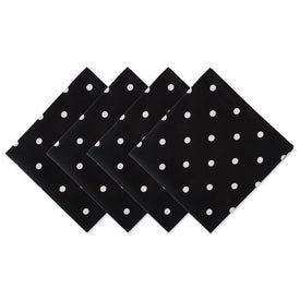 DII Polka Dot Black/White 18" x 18" Napkins Set of 4