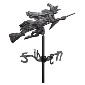 Flying Witch Garden Weathervane - Black