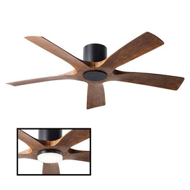 Aviator 54" Five-Blade Indoor/Outdoor Smart Flush Mount Ceiling Fan with Wall Control (Light Kit Sold Separately)