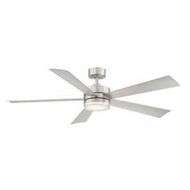 Wynd 60" Five-Blade Indoor/Outdoor Smart Ceiling Fan with 2700K LED Light Kit and Wall Control