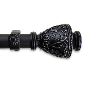 Verona Curtain Rod 1" Diameter x 28" - 48" Long - Black