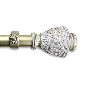 Verona Curtain Rod 1" Diameter x 28" - 48" Long-Light Gold