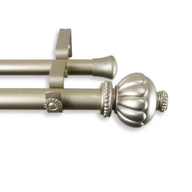 Sinclair Double Curtain Rod 1" Diameter x 160" - 240" Long-Light Gold