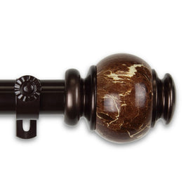 Marbella Curtain Rod 1" Diameter x 28" - 48" Long - Bronze