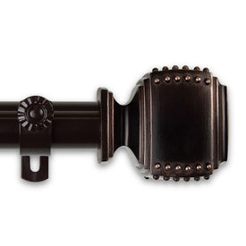 Borris Curtain Rod 1" Diameter x 48" - 84" Long - Bronze