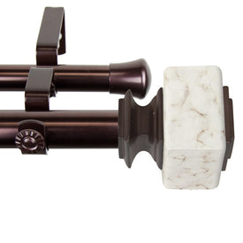 Estee Double Curtain Rod 1" Diameter x 120" - 170" Long - Bronze