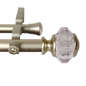 Lea Double Curtain Rod 1" Diameter x 28" - 48" Long - Gold