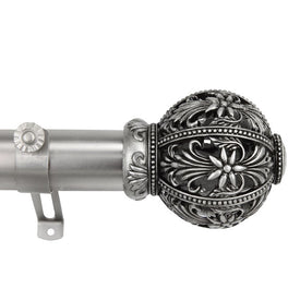 Galicia Curtain Rod 1.5" Diameter x 66" - 115" Long - Satin Nickel