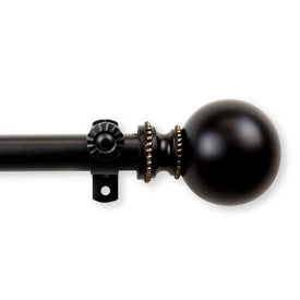 Bigby Curtain Rod 13/16" Diameter x 120" - 170" Long - Black