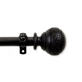 Kathy Curtain Rod 13/16" Diameter x 28" - 48" Long - Black