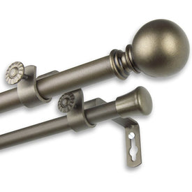 Josh Double Curtain Rod 5/8" Diameter x 28" - 48" Long - Antique Gold