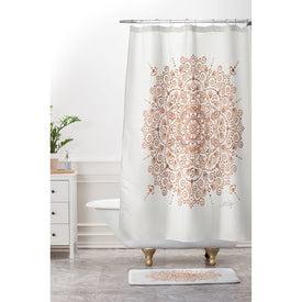Cat Coquillette Moroccan Mandala Rose Gold Shower Curtain and Mat