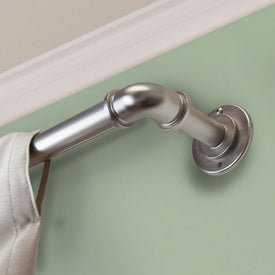 1" Pipe Blackout Curtain Rod 28" - 48" Long - Satin Nickel