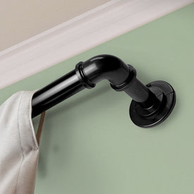 1" Pipe Blackout Curtain Rod 48" - 84" Long - Black