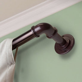 1" Pipe Blackout Curtain Rod 84" - 120" - Bronze (3 Pieces)