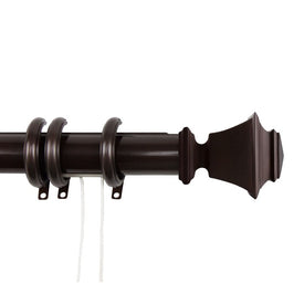 Julio Decorative Traverse Rod with Rings 30" - 48" Cocoa