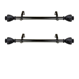 Verona 1" Diameter x Side Curtain Rod 12" - 20" Long (Set of 2) - Black