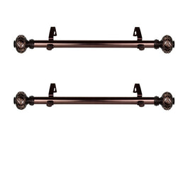 Cleopatra 1" Diameter x Side Curtain Rod 12" - 20" Long (Set of 2) - Bronze