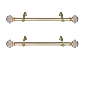 Lea 1" Diameter x Side Curtain Rod 12" - 20" Long (Set of 2) - Gold