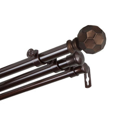 Juliette Triple Curtain Rod 13/16" Diameter x 66" - 120" Long - Cocoa
