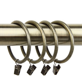 2-1/2" Curtain Rings with Clip (Set of 10) - Antique Brass