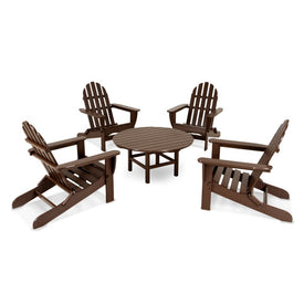 Classic Folding Adirondack Five-Piece Conversation Group - Mahogany