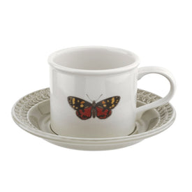 Botanic Garden Harmony Embossed Breakfast Cup and Saucer - Stone
